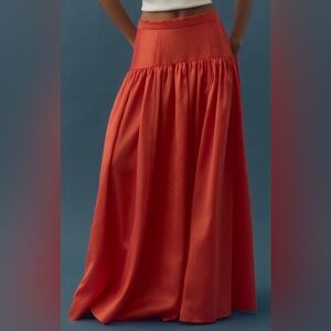 Anthropologie Hutch Drop-Waist Skirt Maxi